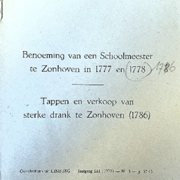 Benoeming van een schoolmeester te Zonhoven in 1777 en 1786